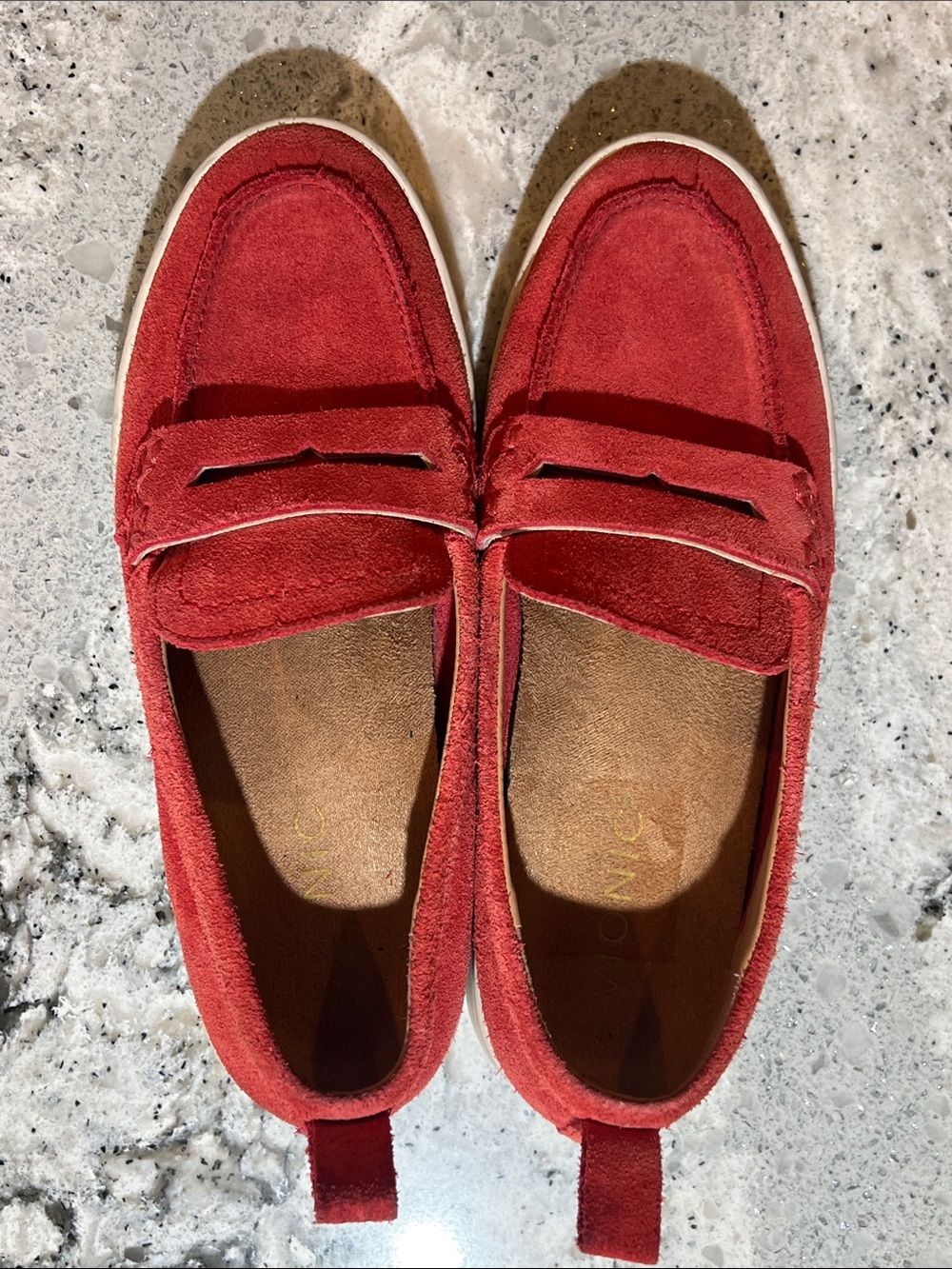 Vionic Uptown Suede Packable Travel Penny Loafers Red Size 6 - Picture 6 of 8